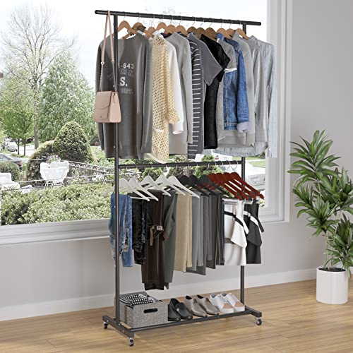 Double Rod Clothing Garment Rack