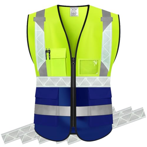 High Visibility Safety Vest Customize Your Logo Protective Workwear 5 Pockets Outdoor Work Vest