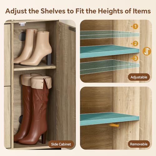 Shoe Cabinet with High Boot & Storage Drawer