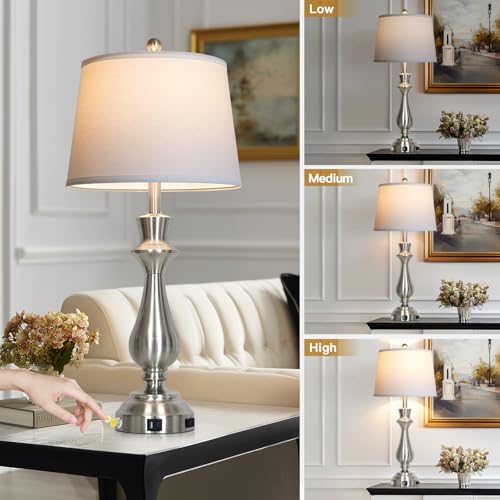 Set of 2 Modern Table Lamps for Living Room Bedroom