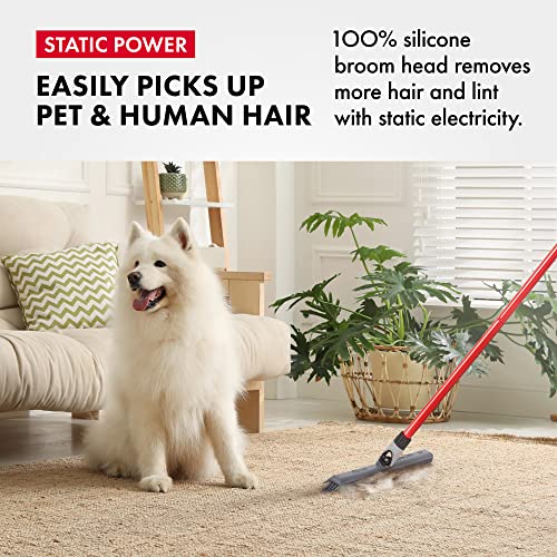 2-in-1 Silicone Rubber Broom Carpet Rake and Squeegee