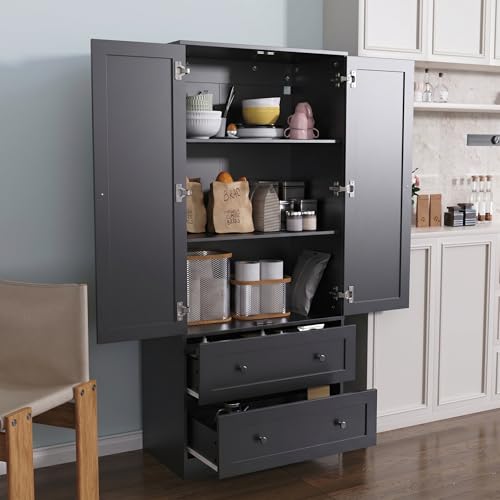 Rattan Kitchen Pantry Cabinet