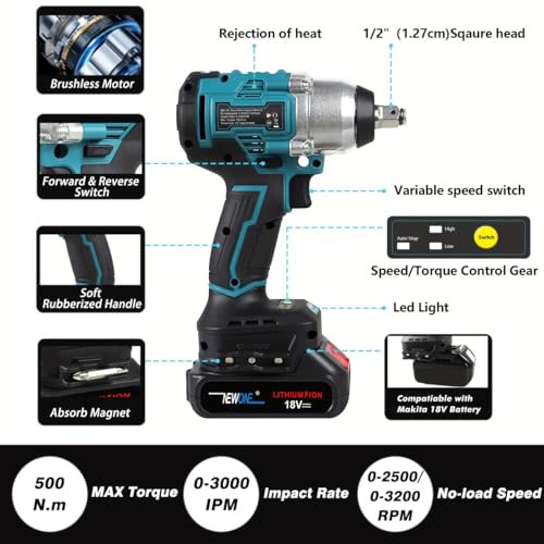 Crodless Impact Wrench 500N