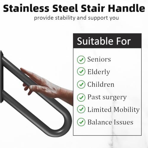 Hand Rails for Outdoor Steps Stair Railing Indoor Rail Metal Heavy Duty Non