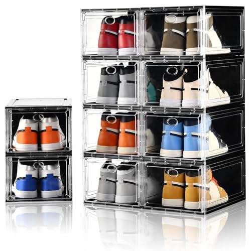 12 Pack Clear Shoe Boxes Stackable