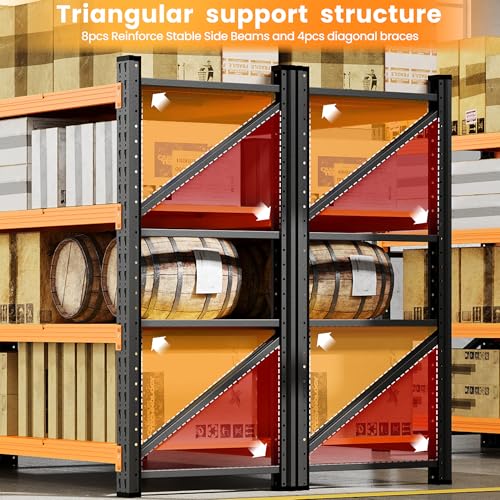 Heavy Duty Metal Garage Shelving Units Adjustable Storage Shelf