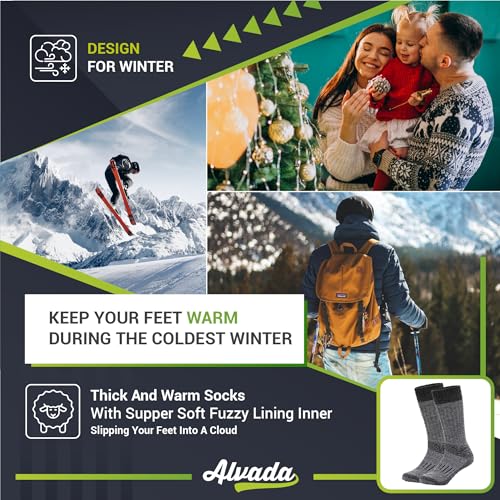 Warm Thermal Wool Socks for Winter Moisture Wicking and Breathable Cozy Boot Socks