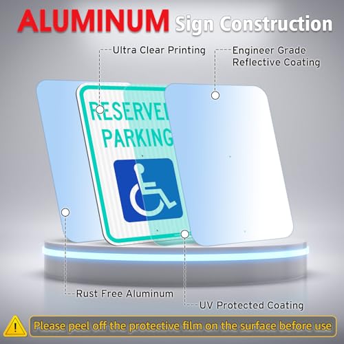 Large Reserved Parking Sign with 54" Metal Thick Stake