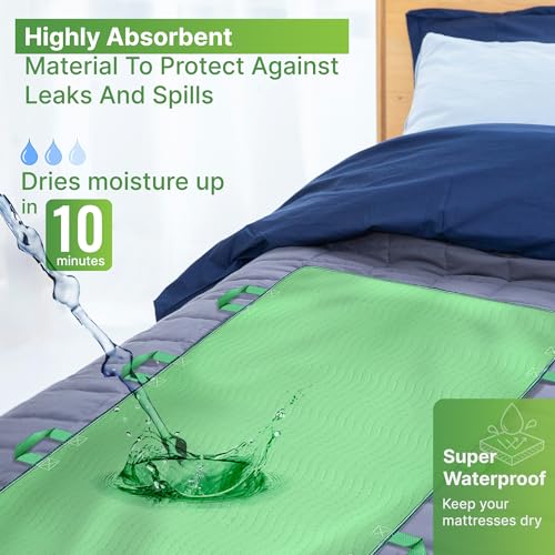Reusable Positioning Bed Pad with 8 Handles