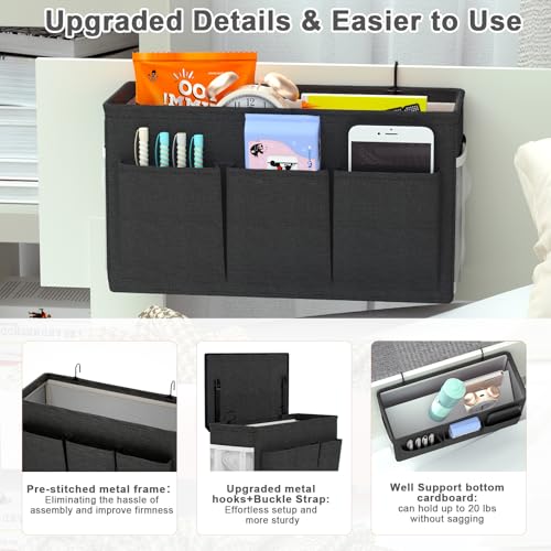 Bedside Caddy Bedside Organizer with Fixed Straps & Water Bottle Holder