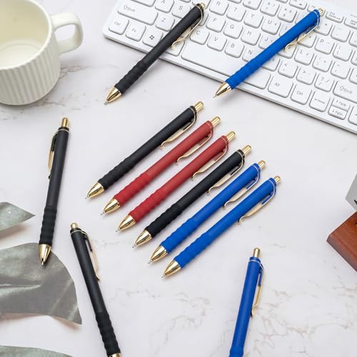 Ballpoint Pens Black Medium Point 1mm Pen with Super Soft Grip Ball Point Pen for Men Women Retractable Pens