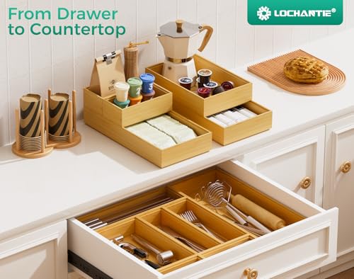drawer organizer tray silverware utensil divider for kitchen