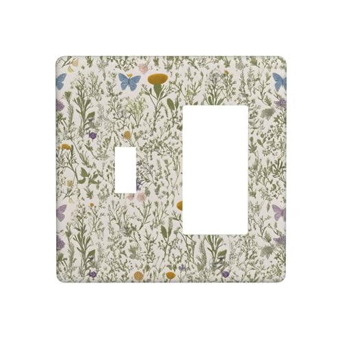 Decorative Light Switch Cover Plate Black Gold Marble 1 Gang No Device Single Blank Outlet Covers Wall Plate Switch Plate Covers for Country Bathroom Bedroom Decor