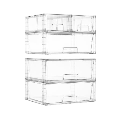 Easily Assemble Clear Storage Dawers Set