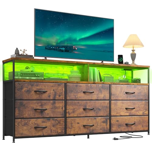 55" W Dresser for Bedroom with 9 Drawer