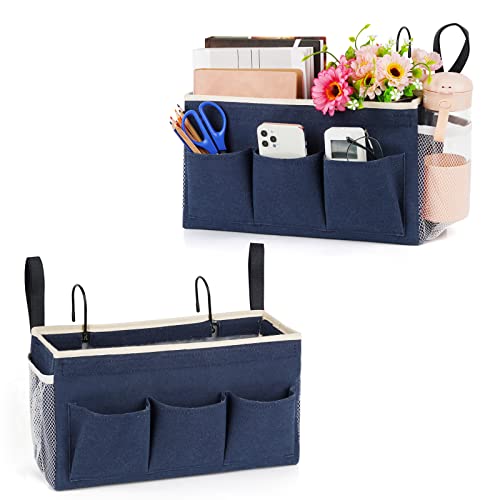 Bedside Caddy Bedside Organizer Bedside Storage Caddy with Fixed Straps and Water Bottle Holder for Home College Dorm Bunk Bed Hospital Bed Crib Bed Rails