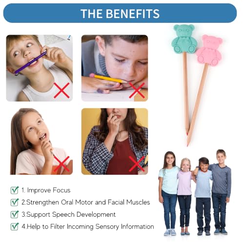 5 Pack Chewable Pencil Toppers for Sensory Kids