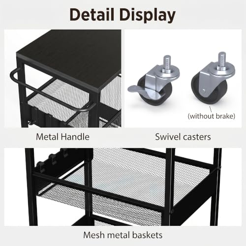 Slim Rolling Utility Cart