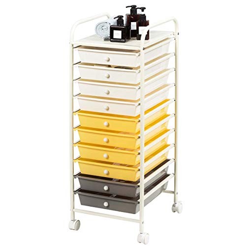 15 Drawer Rolling Storage Cart Tools Scrapbook Paper Office School Organizer