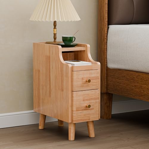Narrow Nightstand with Drawers