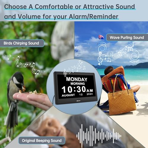 Digital Dementia Clock for Seniors Elderly Extra Large with Date Day and Time Display