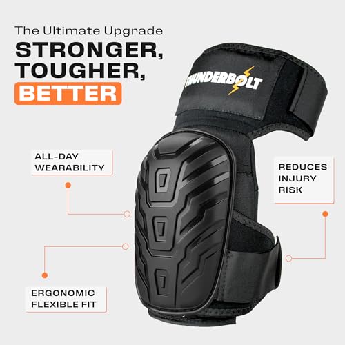 Knee Pads for Men Construction Knee Pads for Work for Men and Women with Double Gel for Gardening Flooring Roofing Heavy Duty with Extra Thick Foam and Strong Adjustable Non