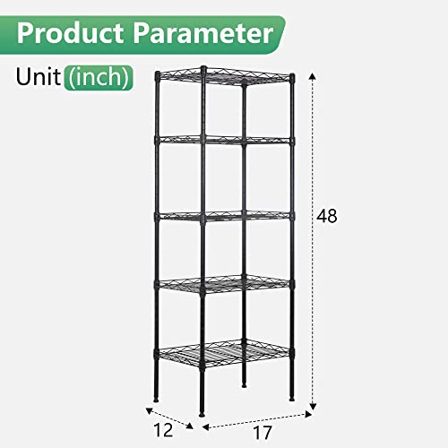 Wire Shelving Unit Storage Shelves Metal Shelf with Adjustable Layer Rack Strong Steel for Restaurant Garage Pantry Kitchen