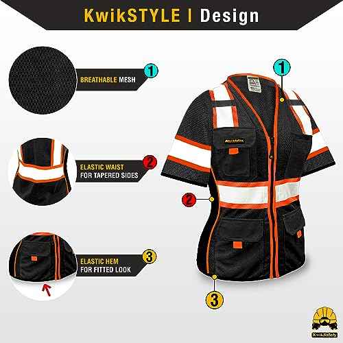 Men's & Women's Class 3 Safety Vest ANSI OSHA Hi Vis Vest