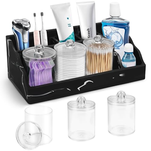 Bathroom Organizer Countertop White Marble Toothbrush Holders