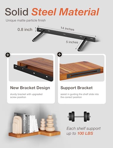 Corner Floating Shelves 17" x 12"