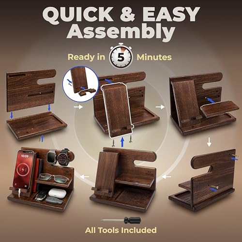 Wood Phone Docking Station for Men
