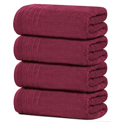 Pack of 4 Extra Large Bath Towels 30 x 60 Inches