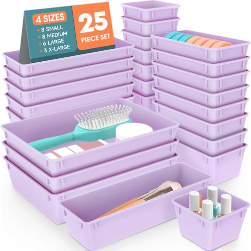 25 PCS Plastic Drawer Organizer Set