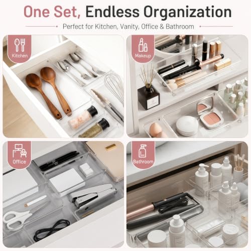 Large Clear Plastic Drawer Organizer Bins