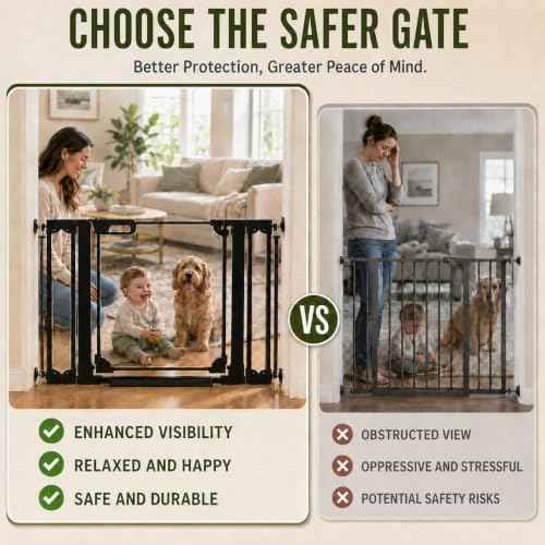 Clear Baby Gate for Stairs Modern Design Acrylic Auto Close Pet Gate