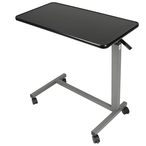 Medical Adjustable Overbed Table with Wheels