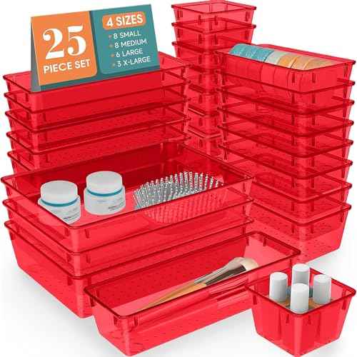 25 PCS Plastic Drawer Organizer Set