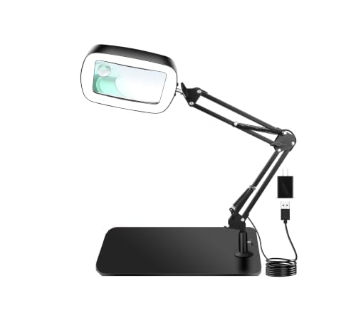 10X 30X Extra Large Magnifying Glass with Light and Stand