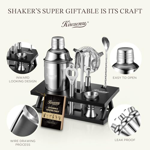 Cocktail Shaker Set Bartender Kit with Stand