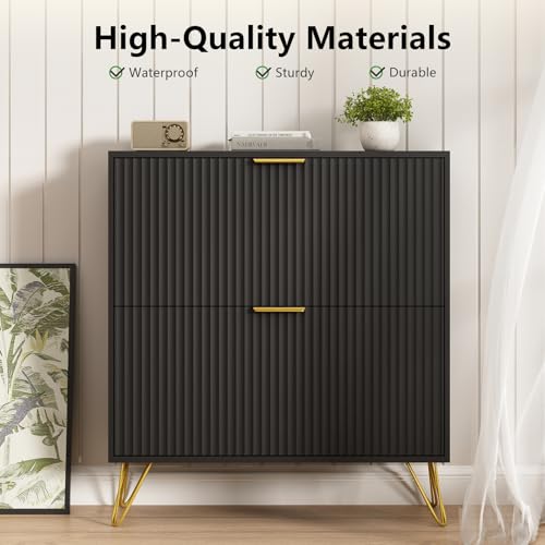 Shoe Storage Cabinet with 3 Flip Drawers