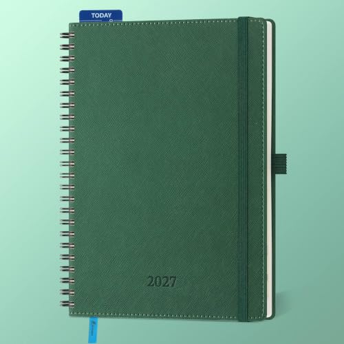 2027 Weekly Planner Leather Spiral Soft Cover Calendar