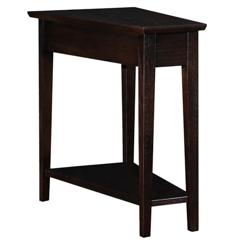 Laurent Solid Wood Recliner Wedge End Side Table with Shelf