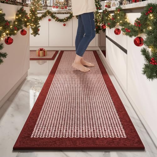 2 PCS Kitchen Rugs Mats Non Skid Washable