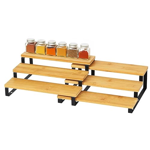 Bamboo Expandable Spice Rack Organizer