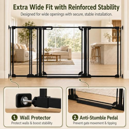 Clear Baby Gate for Stairs Modern Design Acrylic Auto Close Pet Gate