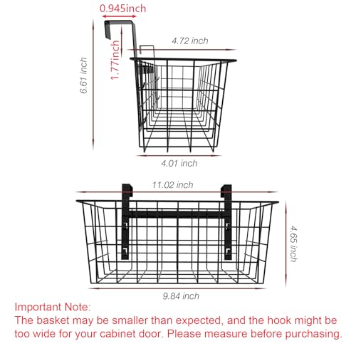 Hanging Kitchen Baskets Wire Storage Basket Over the Cabinet Door Organizer