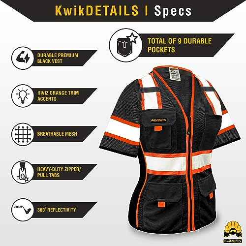 Men's & Women's Class 3 Safety Vest ANSI OSHA Hi Vis Vest