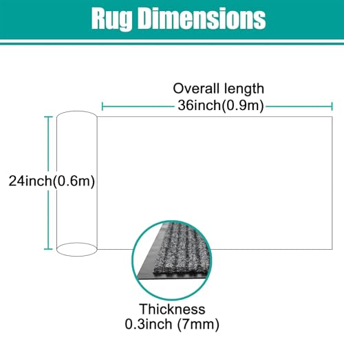 Door Mat Large Outdoor Indoor Mat Waterproof Rubber Back Rugs for Home Office Business Areas