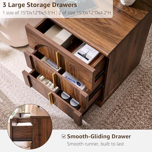 Modern Night Stand with Arched Panel