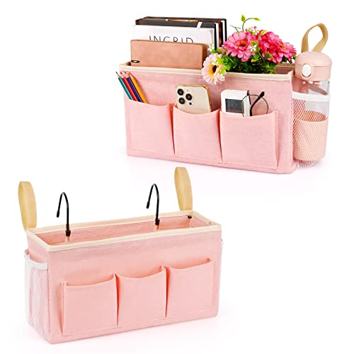 Bedside Caddy Bedside Organizer Bedside Storage Caddy with Fixed Straps and Water Bottle Holder for Home College Dorm Bunk Bed Hospital Bed Crib Bed Rails
